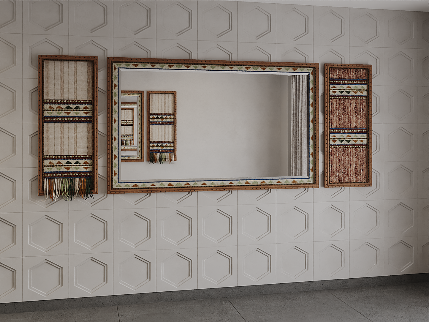 Sadu panels and mirrors