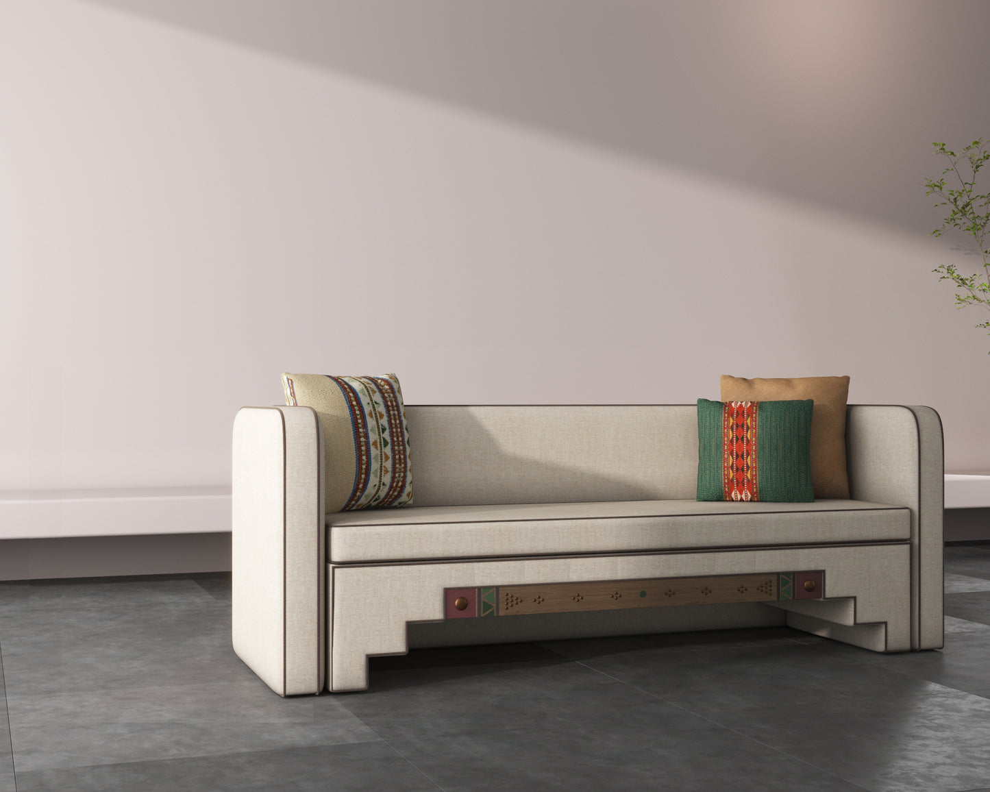 Sara sofa without side wood